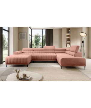 Narożnik CALDO XL Prawostronny z funkcją spania wolnostojąca w tkaninie RUN AGAIN 61 WERSAL