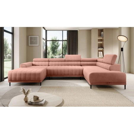 Narożnik CALDO XL Prawostronny z funkcją spania wolnostojąca w tkaninie RUN AGAIN 61 WERSAL