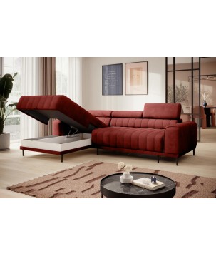 Narożnik CALDO S/MINI Lewostronny z funkcją spania wolnostojąca w tkaninie RUN AGAIN 55 WERSAL