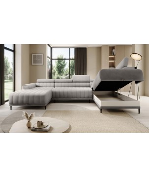 Narożnik CALDO XL Prawostronny z funkcją spania wolnostojący w tkaninie RUN AGAIN 80 WERSAL