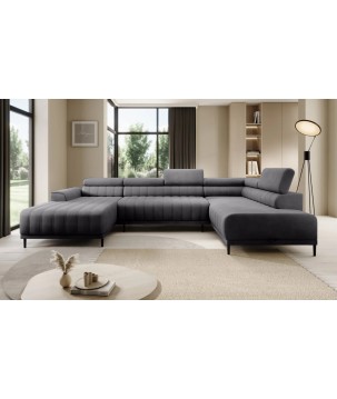 Narożnik CALDO XL Prawostronny z funkcją spania wolnostojąca w tkaninie RUN AGAIN 90 WERSAL