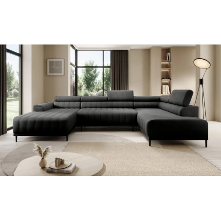 Narożnik CALDO XL Prawostronny z funkcją spania wolnostojąca w tkaninie RUN AGAIN 92 WERSAL