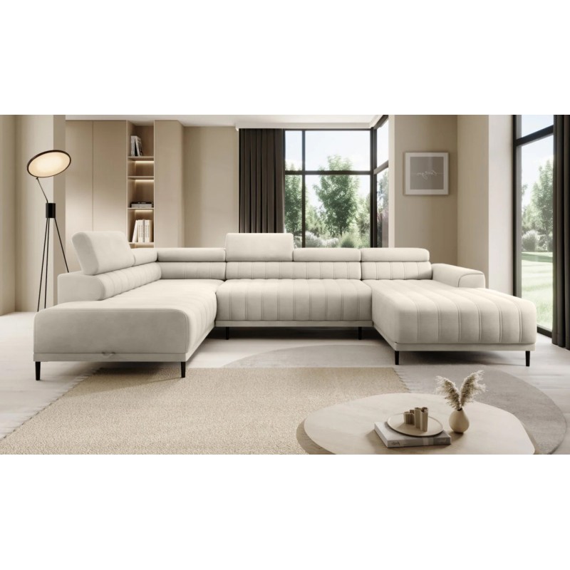 Narożnik CALDO XL Lewostronny z funkcją spania wolnostojący w tkaninie RUN AGAIN 01 WERSAL