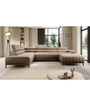 Narożnik CALDO XL Lewostronny z funkcją spania wolnostojący w tkaninie RUN AGAIN 11 WERSAL