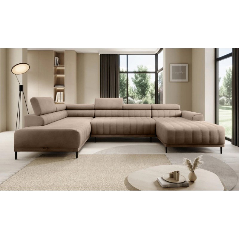 Narożnik CALDO XL Lewostronny z funkcją spania wolnostojący w tkaninie RUN AGAIN 11 WERSAL