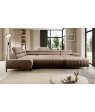 Narożnik CALDO XL Lewostronny z funkcją spania wolnostojący w tkaninie RUN AGAIN 11 WERSAL