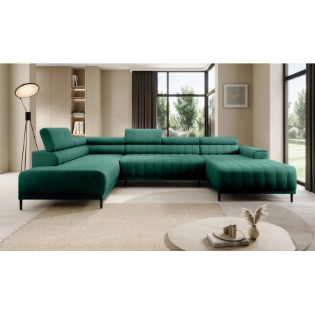 Narożnik CALDO XL Lewostronny z funkcją spania wolnostojąca w tkaninie RUN AGAIN 36 WERSAL