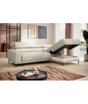 Narożnik CALDO S/MINI Prawostronny z funkcją spania wolnostojąca w tkaninie RUN AGAIN 01 WERSAL