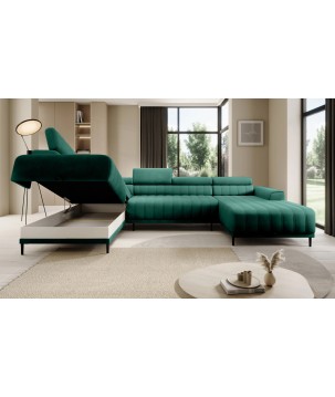 Narożnik CALDO XL Lewostronny z funkcją spania wolnostojąca w tkaninie RUN AGAIN 36 WERSAL