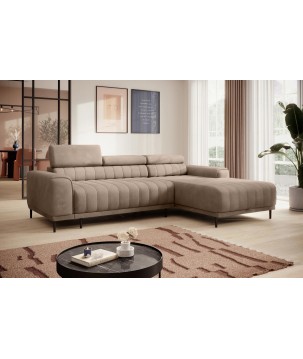 Narożnik CALDO S/MINI Prawostronny z funkcją spania wolnostojąca w tkaninie RUN AGAIN 11 WERSAL