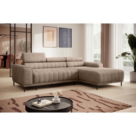 Narożnik CALDO S/MINI Prawostronny z funkcją spania wolnostojąca w tkaninie RUN AGAIN 11 WERSAL