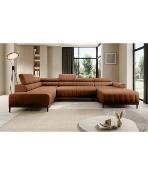 Narożnik CALDO XL Lewostronny z funkcją spania wolnostojąca w tkaninie RUN AGAIN 53 WERSAL