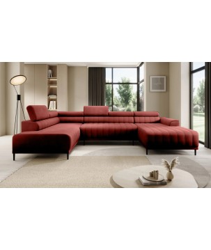 Narożnik CALDO XL Lewostronny z funkcją spania wolnostojąca w tkaninie RUN AGAIN 55 WERSAL