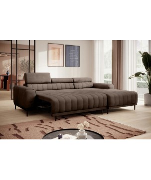 Narożnik CALDO S/MINI Prawostronny z funkcją spania wolnostojąca w tkaninie RUN AGAIN 18 WERSAL