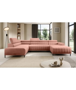 Narożnik CALDO XL Lewostronny z funkcją spania wolnostojąca w tkaninie RUN AGAIN 61 WERSAL