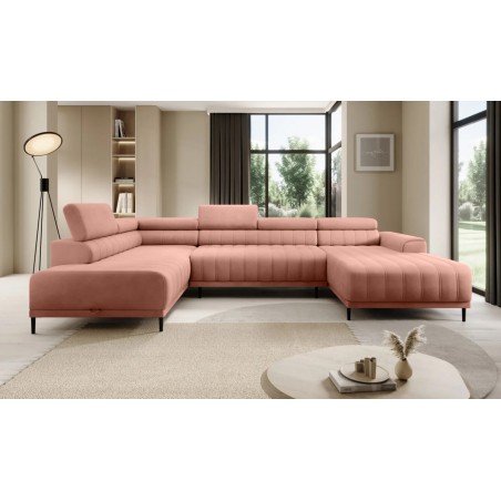 Narożnik CALDO XL Lewostronny z funkcją spania wolnostojąca w tkaninie RUN AGAIN 61 WERSAL