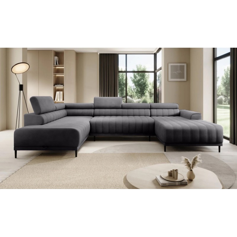 Narożnik CALDO XL Lewostronny z funkcją spania wolnostojący w tkaninie RUN AGAIN 90 WERSAL