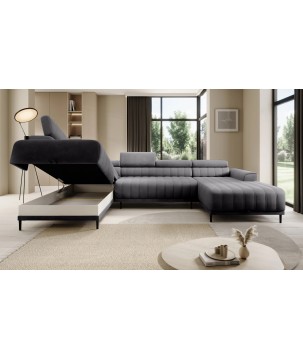 Narożnik CALDO XL Lewostronny z funkcją spania wolnostojący w tkaninie RUN AGAIN 90 WERSAL