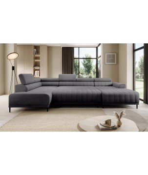 Narożnik CALDO XL Lewostronny z funkcją spania wolnostojący w tkaninie RUN AGAIN 90 WERSAL