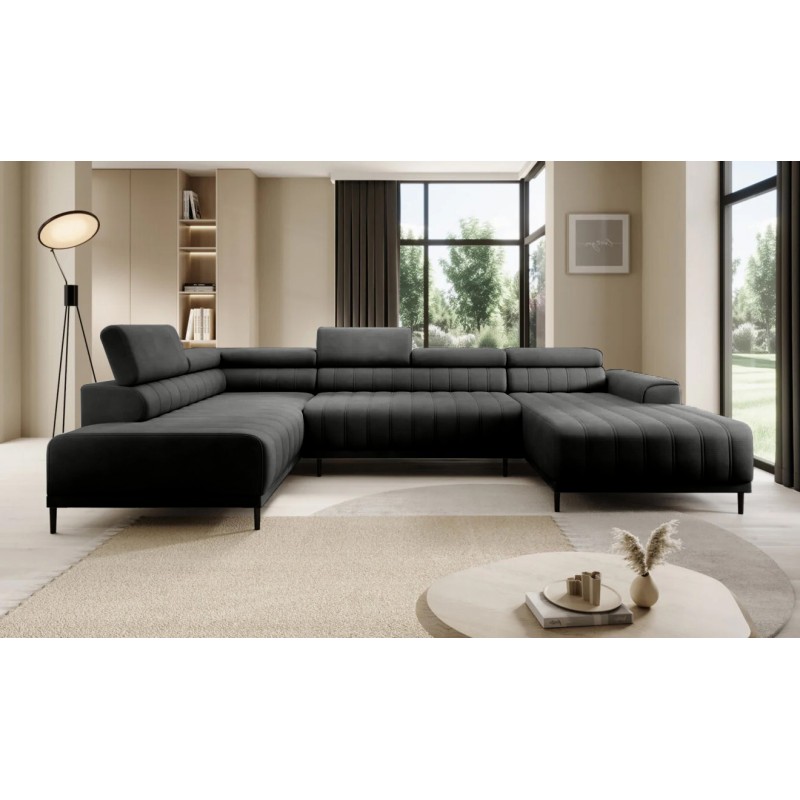 Narożnik CALDO XL Lewostronny z funkcją spania wolnostojący w tkaninie RUN AGAIN 92 WERSAL