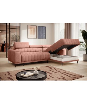 Narożnik CALDO S/MINI Prawostronny z funkcją spania wolnostojąca w tkaninie RUN AGAIN 61 WERSAL