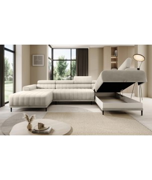 Narożnik CALDO XL Prawostronny z funkcją spania wolnostojąca w tkaninie RUN AGAIN 01 WERSAL