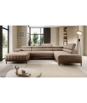 Narożnik CALDO XL Prawostronny z funkcją spania wolnostojąca w tkaninie RUN AGAIN 11 WERSAL