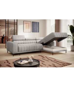 Narożnik CALDO S/MINI Prawostronny z funkcją spania wolnostojący w tkaninie RUN AGAIN 80 WERSAL