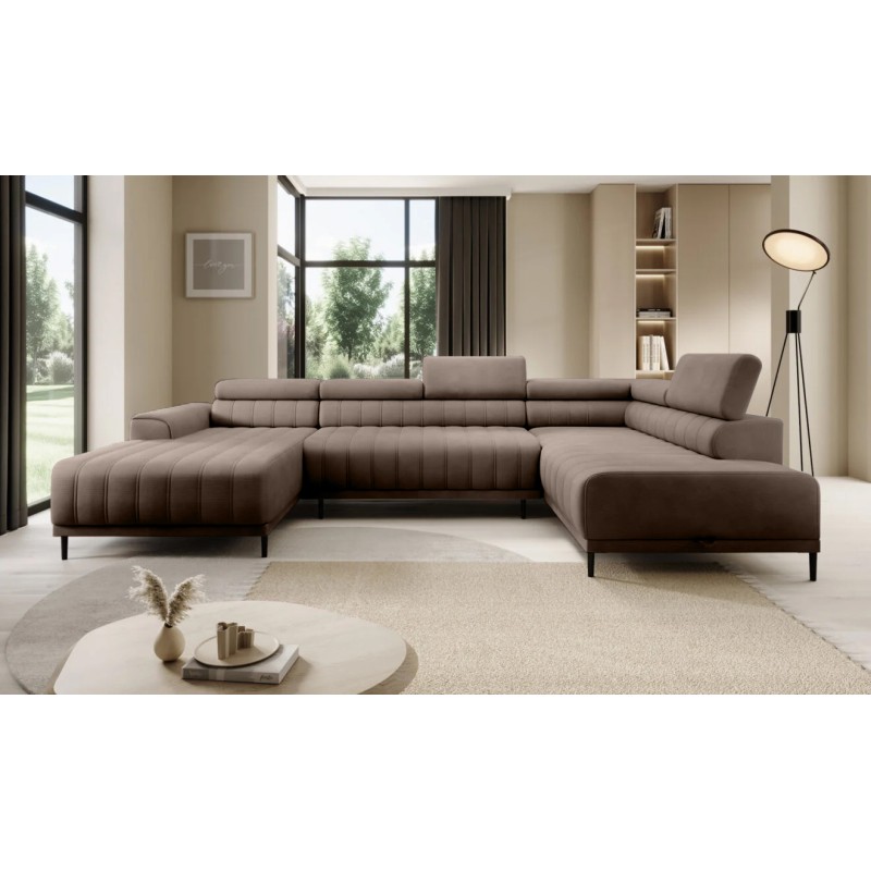 Narożnik CALDO XL Prawostronny z funkcją spania wolnostojąca w tkaninie RUN AGAIN 18 WERSAL