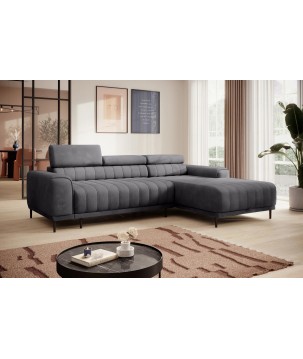 Narożnik CALDO S/MINI Prawostronny z funkcją spania wolnostojąca w tkaninie RUN AGAIN 90 WERSAL