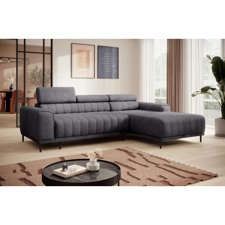 Narożnik CALDO S/MINI Prawostronny z funkcją spania wolnostojąca w tkaninie RUN AGAIN 90 WERSAL