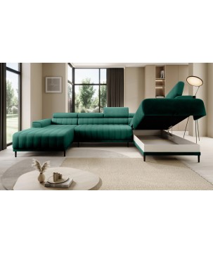 Narożnik CALDO XL Prawostronny z funkcją spania wolnostojąca w tkaninie RUN AGAIN 36 WERSAL