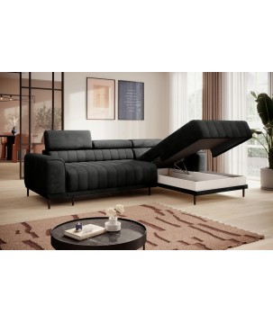 Narożnik CALDO S/MINI Prawostronny z funkcją spania wolnostojąca w tkaninie RUN AGAIN 92 WERSAL