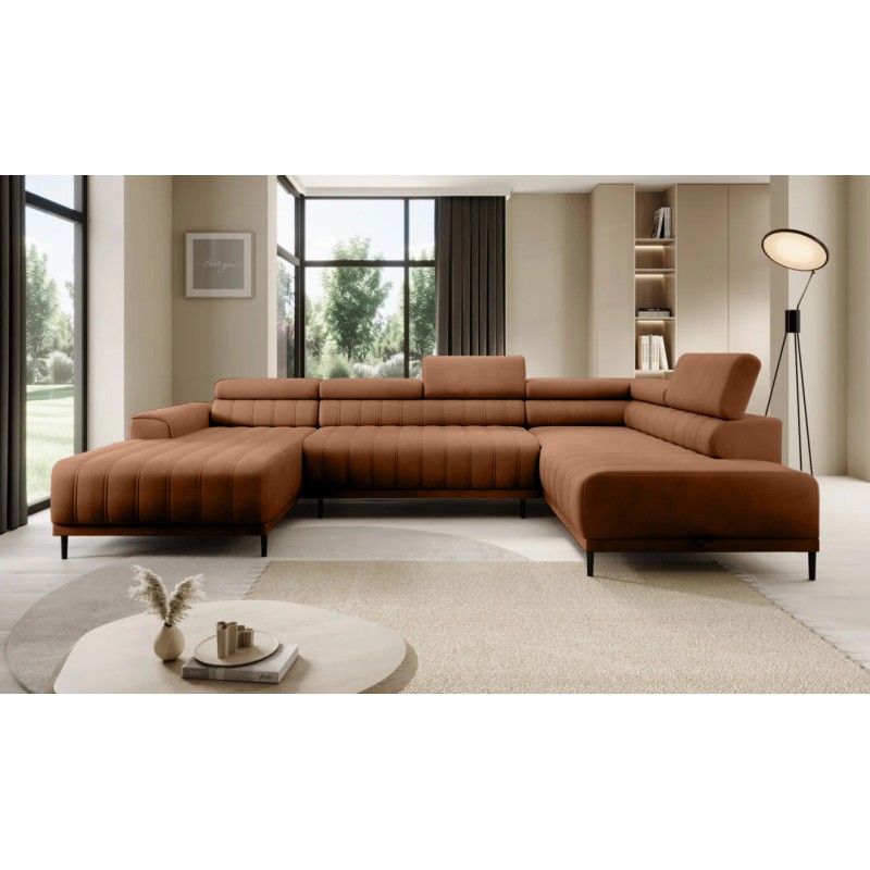 Narożnik CALDO XL Prawostronny z funkcją spania wolnostojąca w tkaninie RUN AGAIN 53 WERSAL