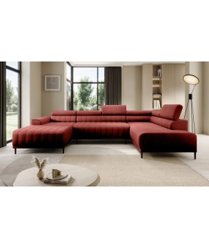 Narożnik CALDO XL Prawostronny z funkcją spania wolnostojąca w tkaninie RUN AGAIN 55 WERSAL