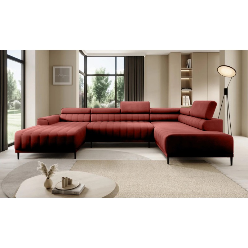 Narożnik CALDO XL Prawostronny z funkcją spania wolnostojąca w tkaninie RUN AGAIN 55 WERSAL