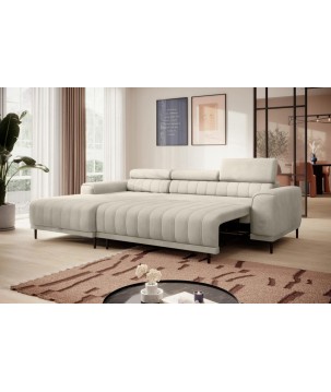 Narożnik CALDO S/MINI Lewostronny z funkcją spania wolnostojący w tkaninie RUN AGAIN 01 WERSAL