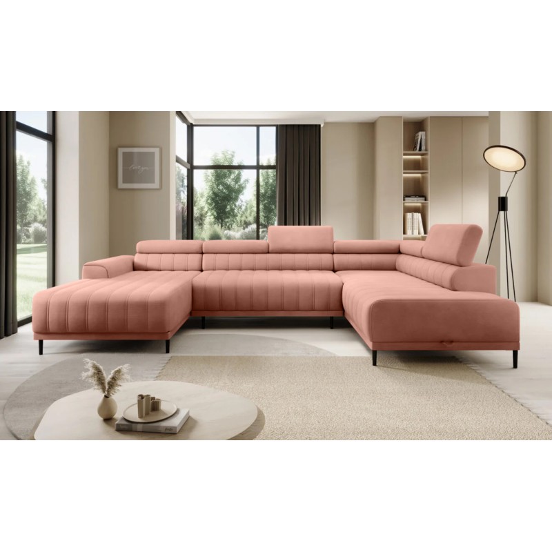 Narożnik CALDO XL Prawostronny z funkcją spania wolnostojąca w tkaninie RUN AGAIN 61 WERSAL