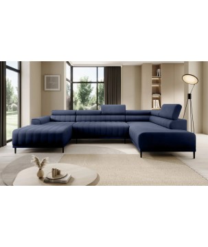 Narożnik CALDO XL Prawostronny z funkcją spania wolnostojący w tkaninie RUN AGAIN 77 WERSAL