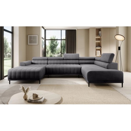 Narożnik CALDO XL Prawostronny z funkcją spania wolnostojąca w tkaninie RUN AGAIN 90 WERSAL