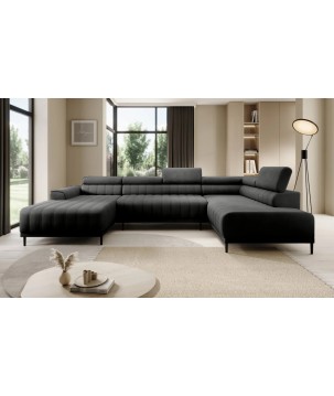 Narożnik CALDO XL Prawostronny z funkcją spania wolnostojąca w tkaninie RUN AGAIN 92 WERSAL