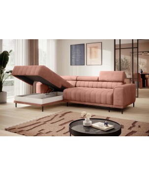 Narożnik CALDO S/MINI Lewostronny z funkcją spania wolnostojąca w tkaninie RUN AGAIN 61 WERSAL