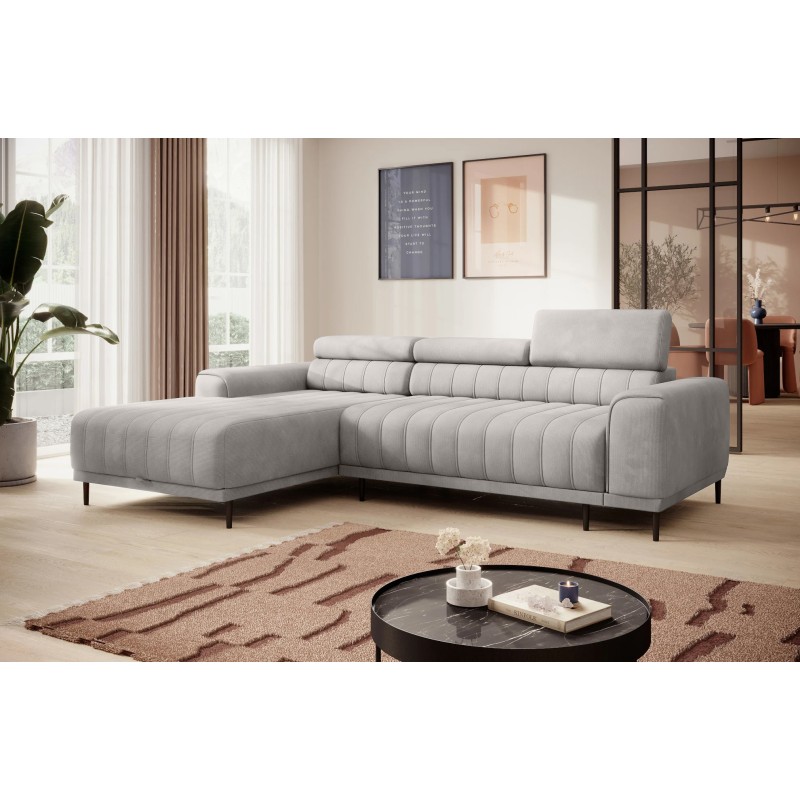 Narożnik CALDO S/MINI Lewostronny z funkcją spania wolnostojąca w tkaninie RUN AGAIN 80 WERSAL