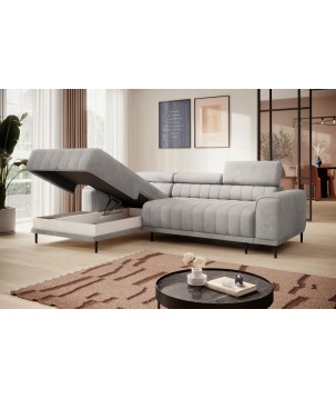 Narożnik CALDO S/MINI Lewostronny z funkcją spania wolnostojąca w tkaninie RUN AGAIN 80 WERSAL