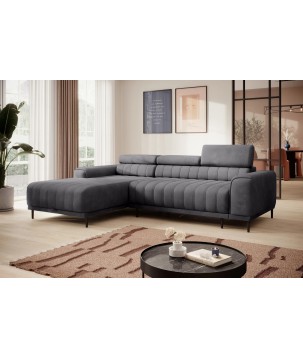 Narożnik CALDO S/MINI Lewostronny z funkcją spania wolnostojący w tkaninie RUN AGAIN 90 WERSAL