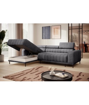 Narożnik CALDO S/MINI Lewostronny z funkcją spania wolnostojący w tkaninie RUN AGAIN 90 WERSAL