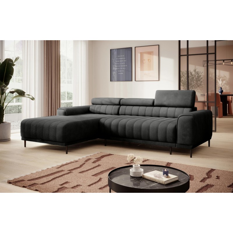 Narożnik CALDO S/MINI Lewostronny z funkcją spania wolnostojący w tkaninie RUN AGAIN 92 WERSAL