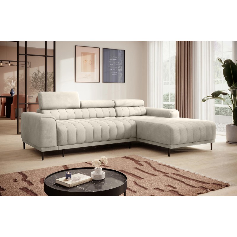 Narożnik CALDO S/MINI Prawostronny z funkcją spania wolnostojąca w tkaninie RUN AGAIN 01 WERSAL