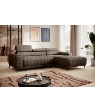 Narożnik CALDO S/MINI Prawostronny z funkcją spania wolnostojąca w tkaninie RUN AGAIN 18 WERSAL