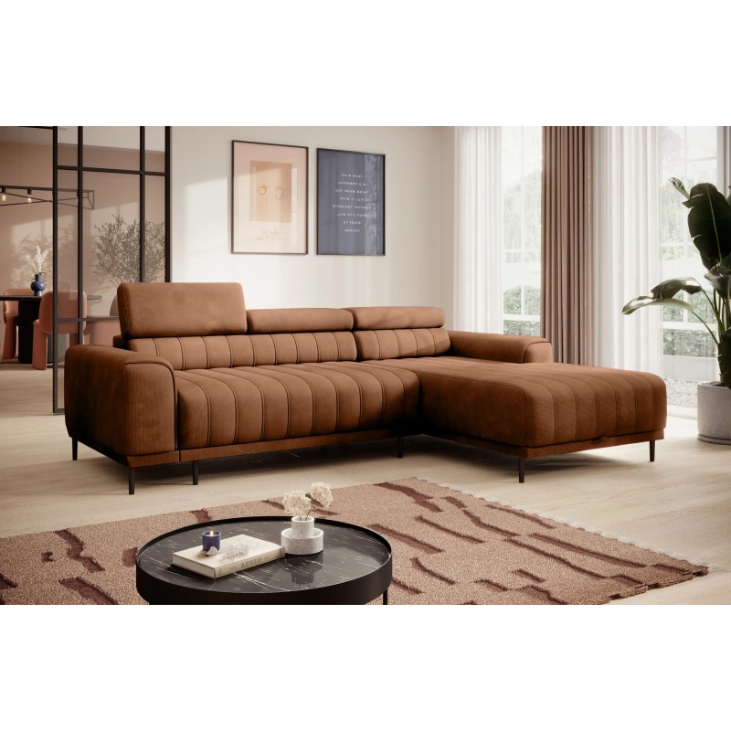 Narożnik CALDO S/MINI Prawostronny z funkcją spania wolnostojąca w tkaninie RUN AGAIN 53 WERSAL